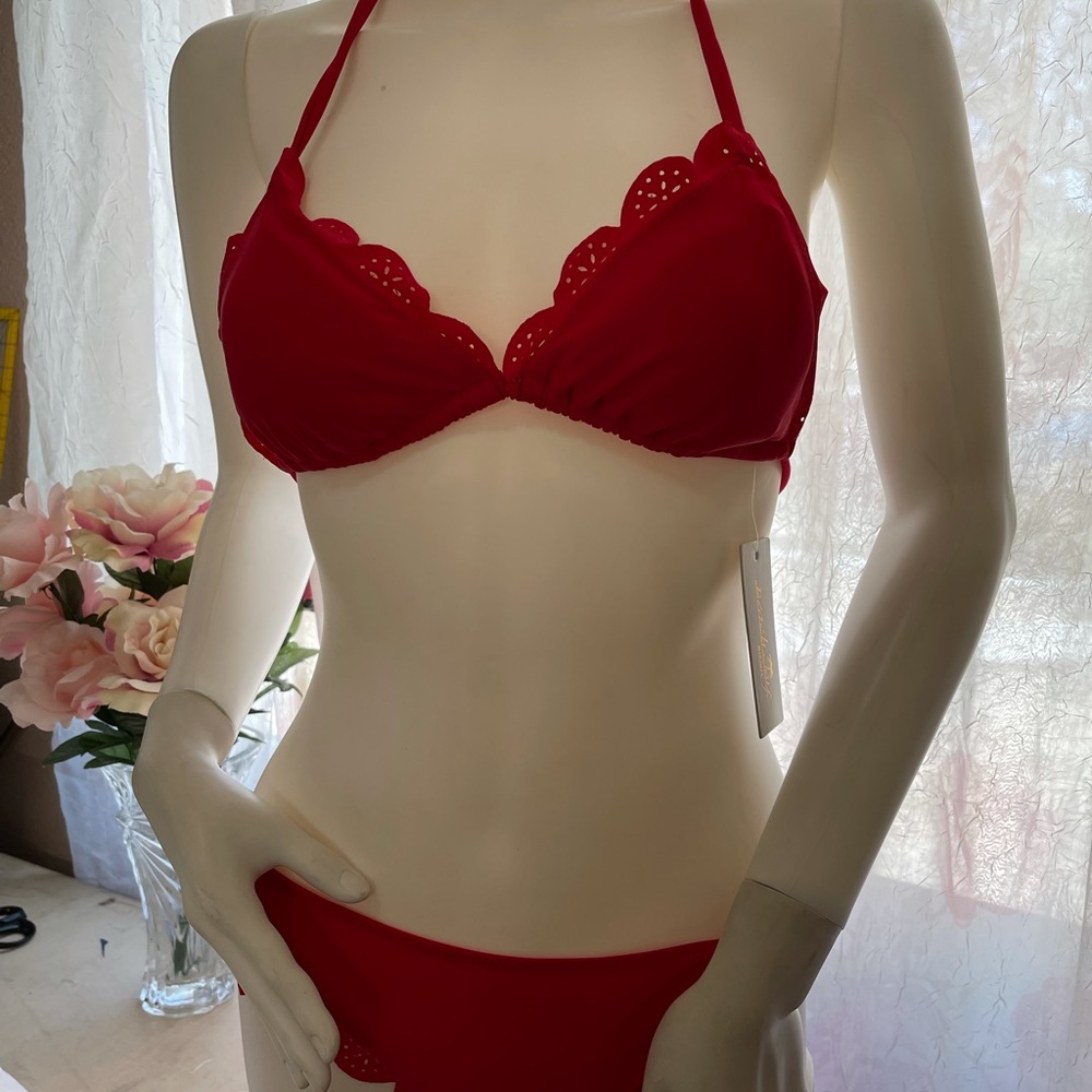 Beach Joy Red 2 pc scallop bikini variety of sizes